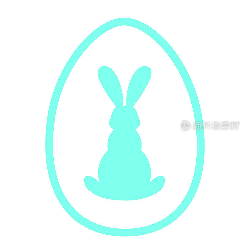 Easter egg shape with bunny silhouette - traditional symbol of holiday.